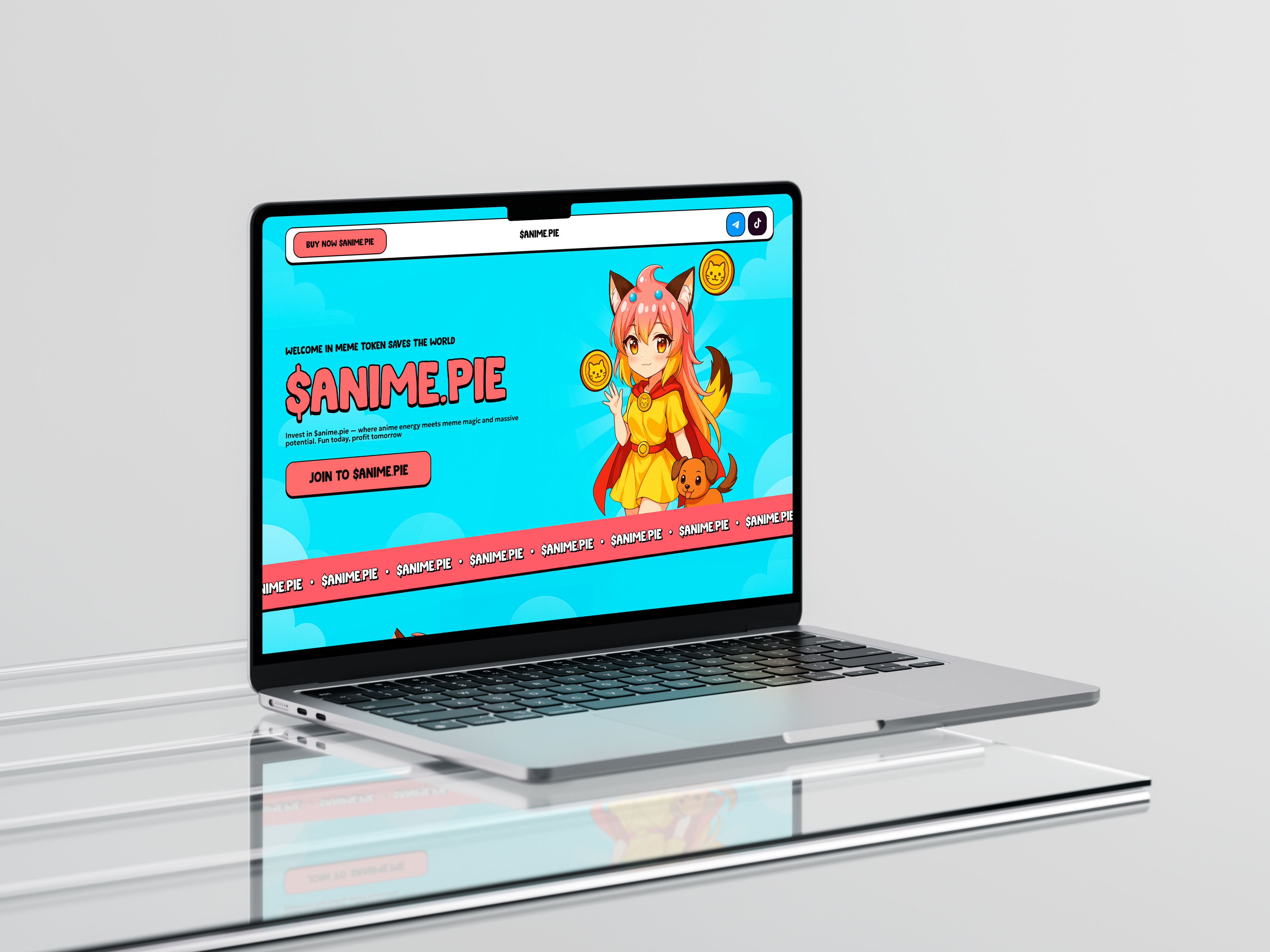 Web-site $ANIME.PIE mem-coin anime branding crypto design graphic design memcoin ui ux vector web