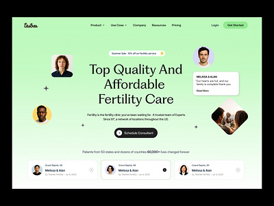 Fertility - IVF Website Design donor egg egg freezing fertility fertility treatment fertilization healthcare healthcare landing page healthcare website insemination ivf landing page pregnancy product design ui ux ux web design web development website website design