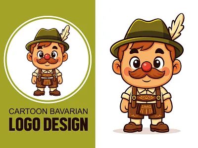 Cartoon Bavarian Character Logo Design, Game Mascot Logo bavarian character bavarian logo beehaya studio branding cartoon cartoon avatar cartoon bavarian cartoon man cartoon style characterlogo design germanlogo illustration ktoberfest logo lederhosen character logo mascotlogo oktoberfest cartoon vector illustration