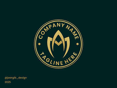 This logo design features a bold and elegant emblem set against abstract apparel background branding brands businesses clean design elegant emblem green illustration innovation logo logodesign luxury modern monogram professionalism vector