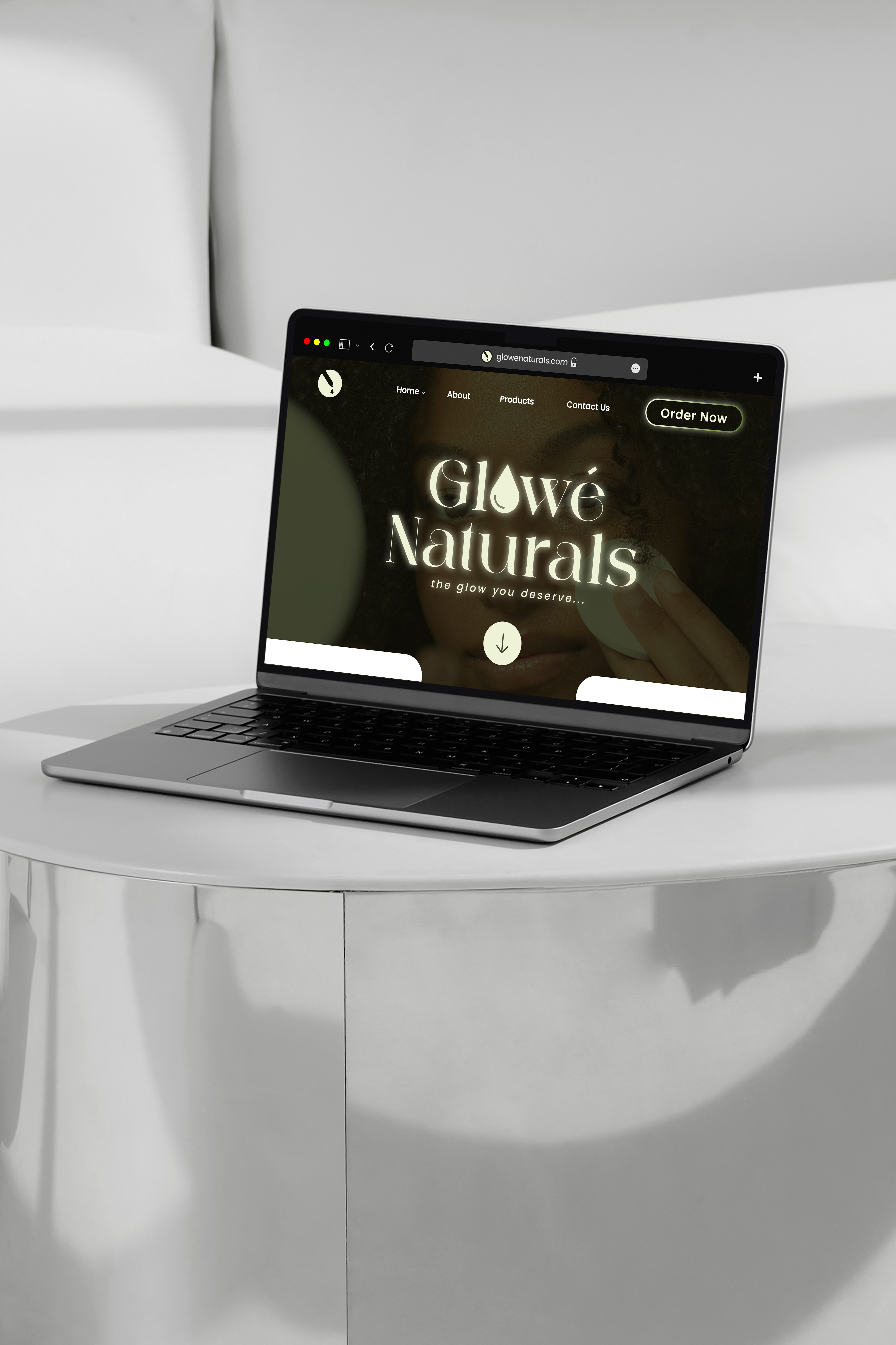 Glowe Naturals – UI Design Extension 🌿✨ beauty brandidentity branding creative direction graphicsdesign minimaldesign minimalist photoshop skincare skincarebranding ui uiux webdesign