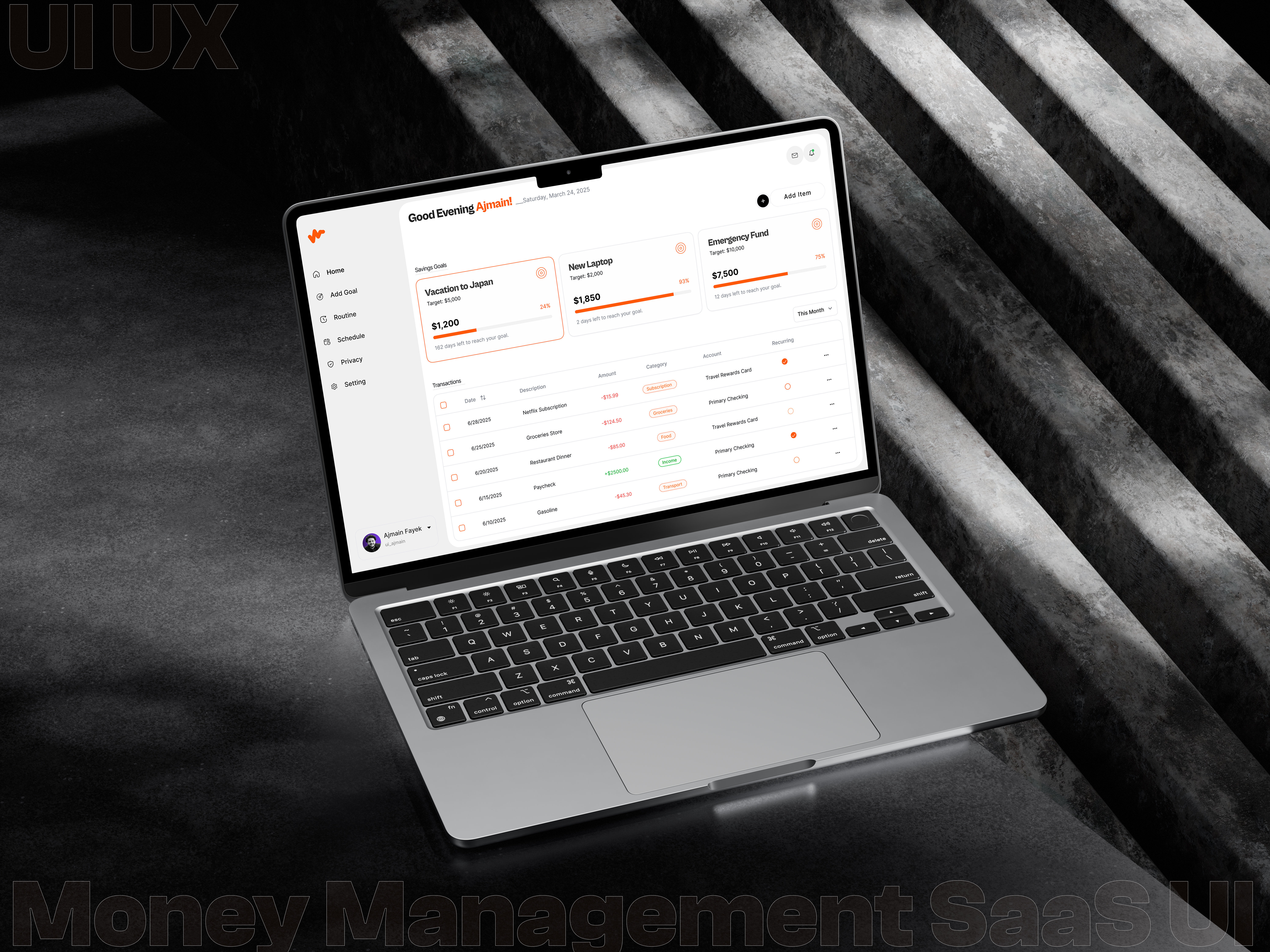Example of Web App UI UX Design