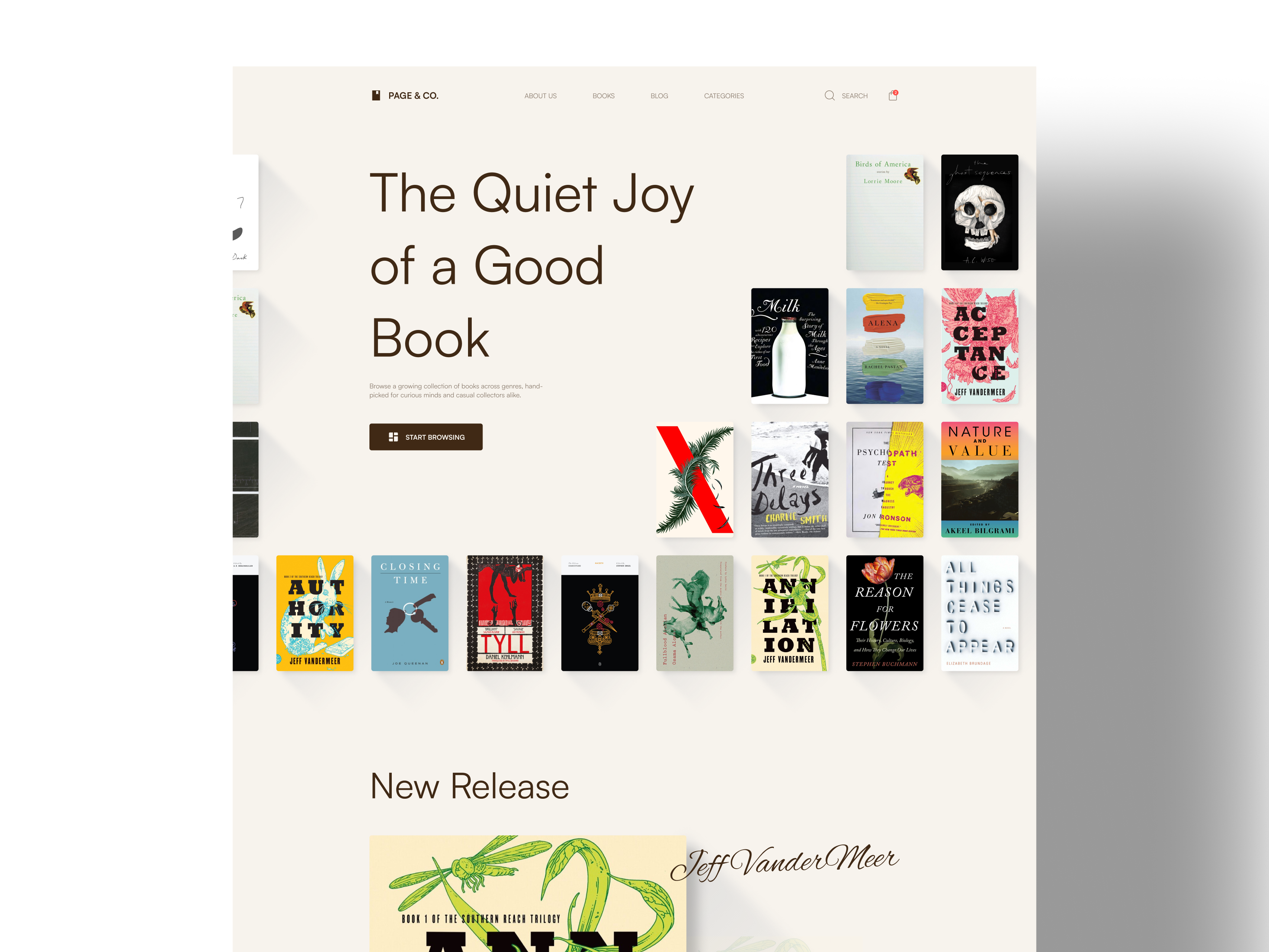 Example of Online Bookstore – Web Design Concept