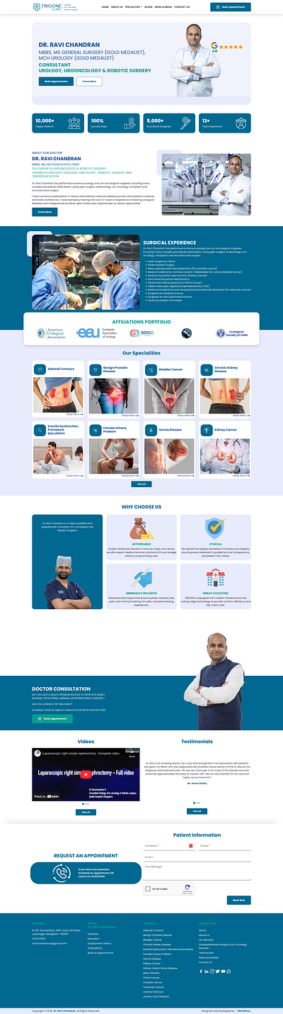 Dr. Ravichandran - Trigone Clinic branding custom php template design drupal custom theme graphic design illustration logo php custom template ui wordpress custom theme