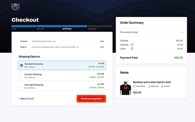 Checkout for SYM checkout order shipping ui ux