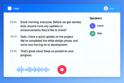 VOICE TRANSCRIPTION ui