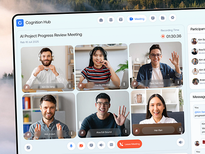 Cognition Hub - AI Meeting Dashboard ai business tool calls communication conference dashboard data management interaction design interface meeting product design teamwork ui user experience user interface ux ux design web design