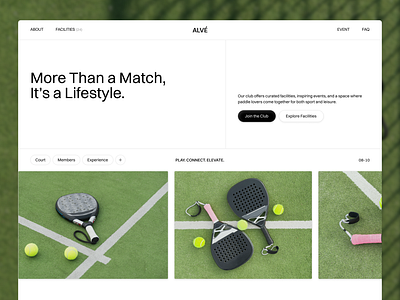 ALVÉ — Paddle Club Landing Page🥎 clean club editorial gridlayout landingpage lifestyle minimalism minimalist modern paddle simple sport ui web