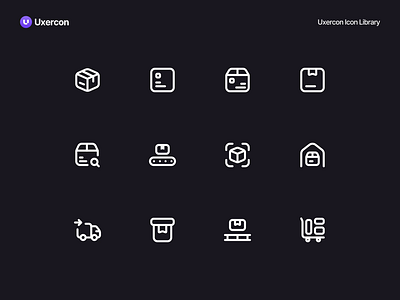 Shipment & Delivery - Uxercon Icon Library animation box cargo courier delivery design figma icon icon design iconography logistic logo package service shipment shipping ui uiux ux uxercon