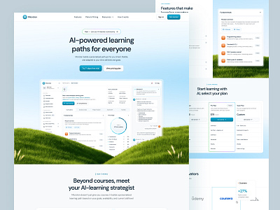 Microten - AI Learning Landing Page ai course dashboard education hero landing page learning llm model path roadmap schedule skills smart study tracker tracking virtual assistant web design