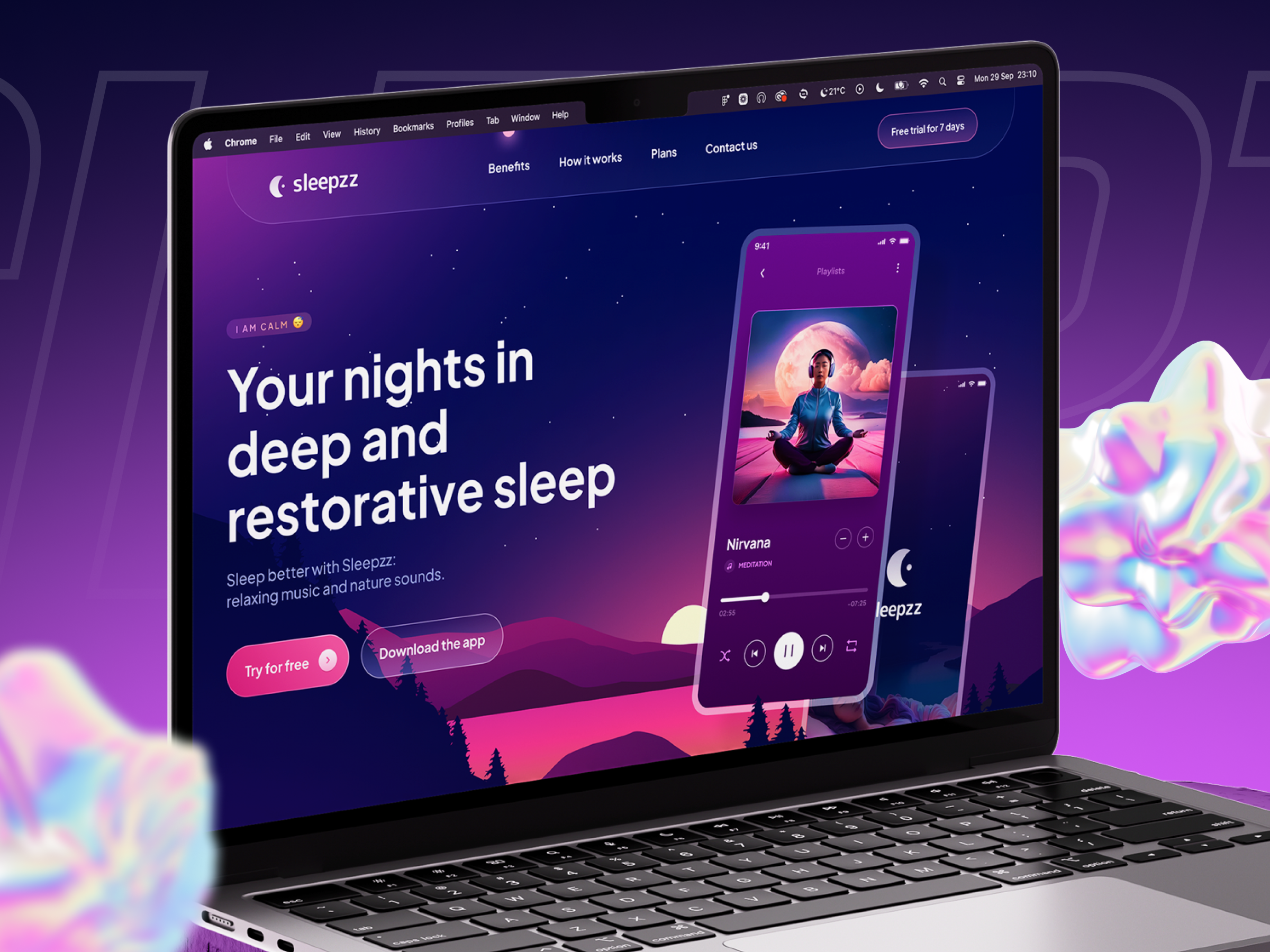 Sleepzz App Landing Page app app design framer framer design framer template landing page mobileui product design service site sleep sleepapp template ui uitemplate uiux ux webdesign website wellnessapp