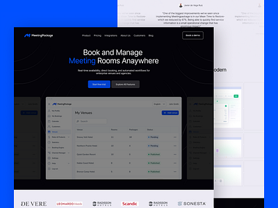 UI UX for Meeting Booking Platform website booking branding business graphic design hotel booking hotel room ios landing page meeting room meetingroom room booking rooms saas saas landing page ui ui design ui ux web design website design