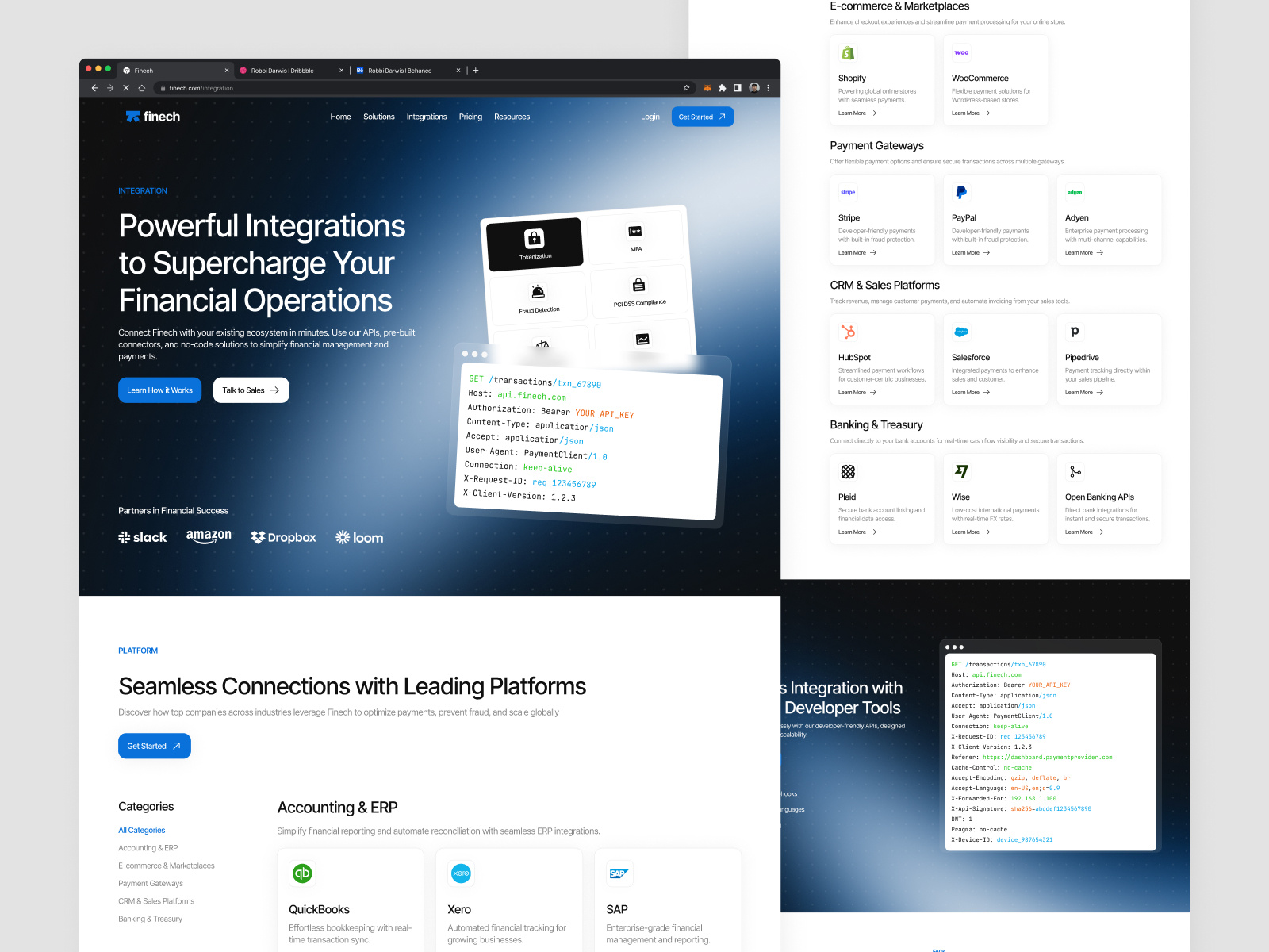 Example of Finance Website Or Landing Page