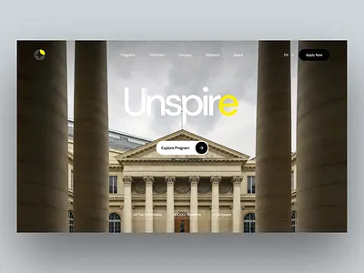 Unspire Unviersity Website Animation animation branding education header landing page profile prototyping school ui uidesign uiux university uxdesign web design website