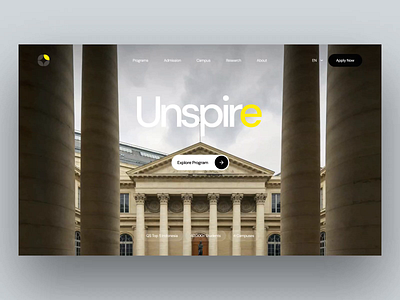 Unspire Unviersity Website Animation animation branding education header landing page profile prototyping school ui uidesign uiux university uxdesign web design website