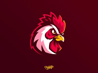 Rooster beak chicken cluck design fight illustration logo rooster sport vector