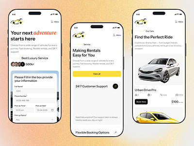 Mobile Car Rental UI Design app car car rental interface leanding page mobile popular product responsive service startup ui ux web website