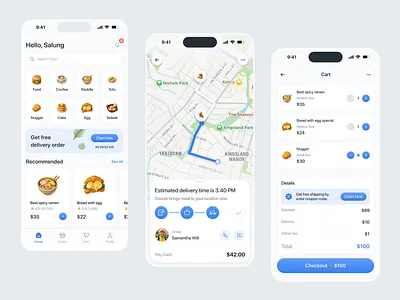 Order food mobile app app app design delivery design food order foodie map mobile restaurant salung ui ui design ui ux