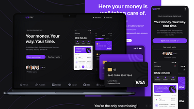 UX Pay Digital Bank | One Page app bank branding design fintech landingpage logo onepage page pay repsonsive site studio ui uidesign ux uxdesign webdesign website