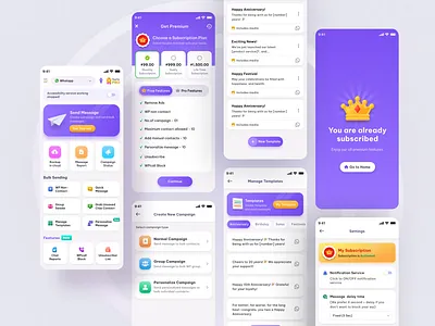 WhatsApp Bulk Messaging App UI automationtool bulkmessage communicationsapp dribbbleportfolio figmaui marketingtool messagingapp saasui uxui whatsappui