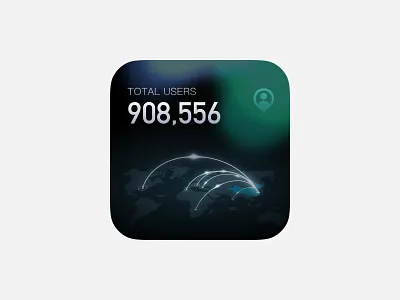Global User Reach card design data global gradient ui web design widget