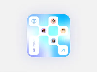 Community Connection UI blur card design community gradient share website design widget