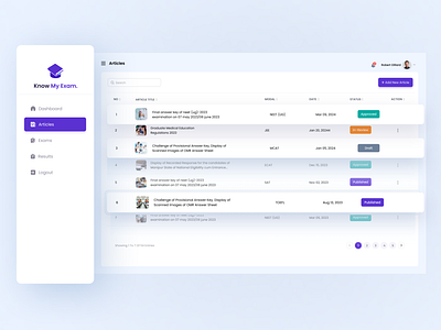 Article Portal – Table View UI for Editorial Teams articleportal contentmanagement dashboarddesign dribbbleportfolio editorialtools figma publishingdashboard tableui uxui webui