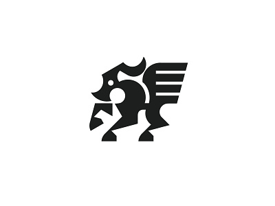 Mythical dragon ready-made logo for sale by Anhdodes - Logoadoni anhdodes branding creature design dragon graphic design horse illustration logo logo design logo designer logodesign minimalist logo pegasus