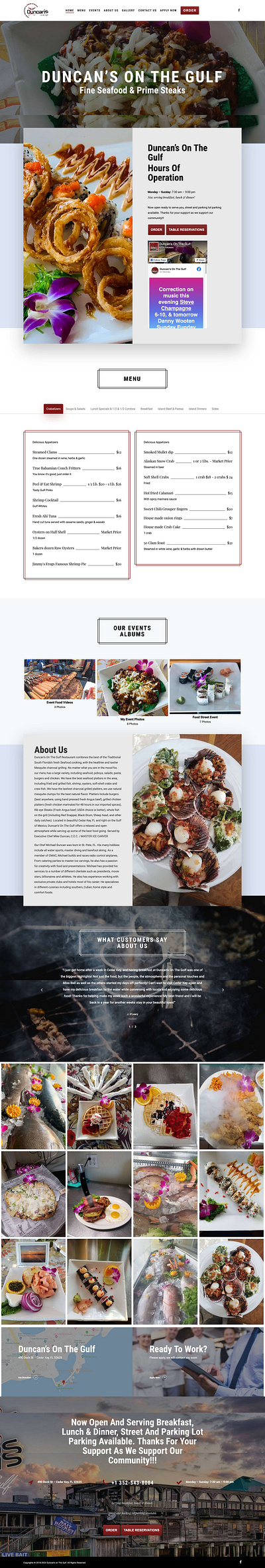 Duncan’s On The Gulf graphic design landing page web design website