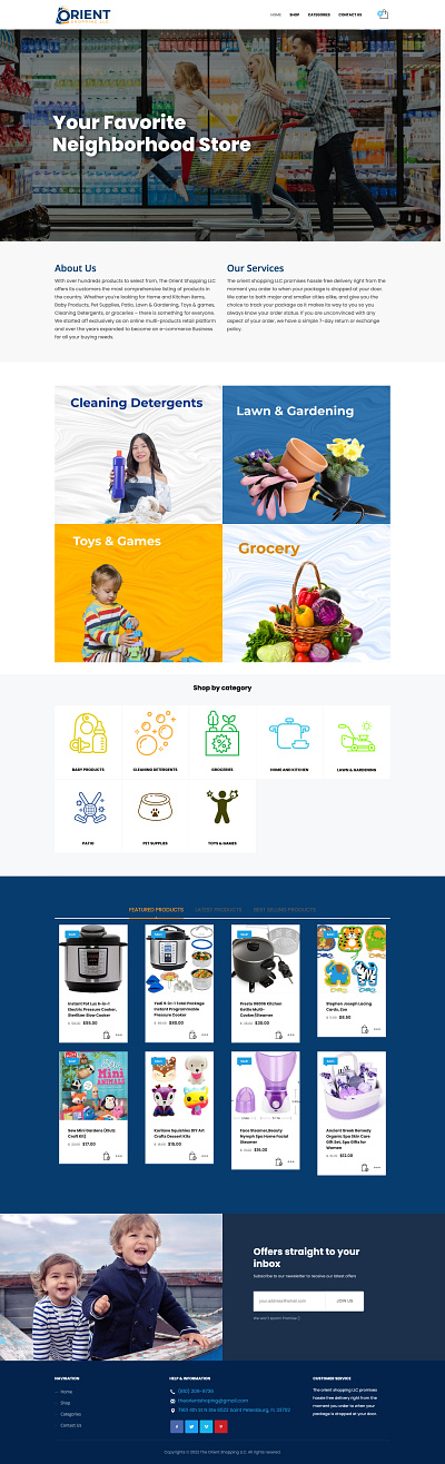 Orient Shopping graphic design landing page web design website