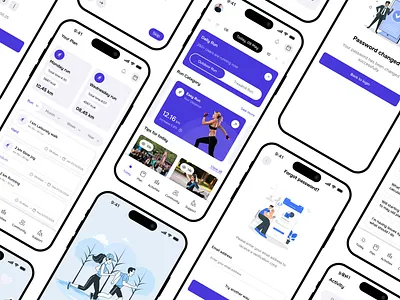 Running Mobile App – UI Design activity tracker app app design calories design fitnes forgot password health tracker jogging login mobile app run monitor run tracker running app tracking t tracking sp training ui ux wellness