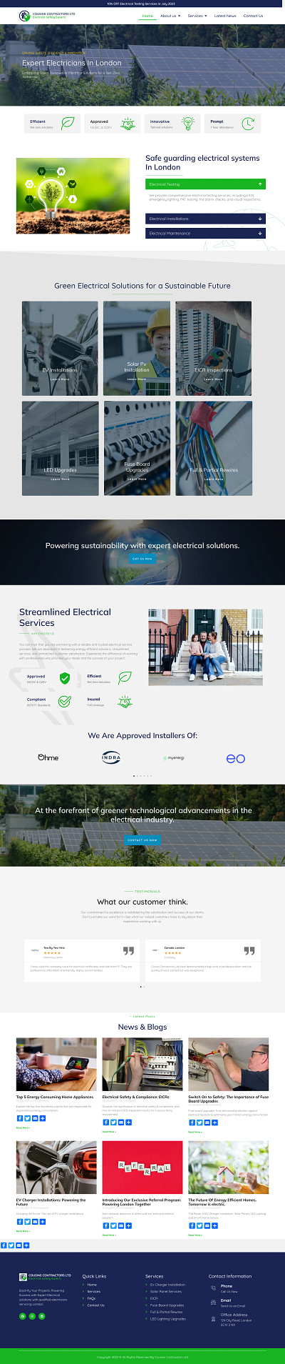 Cousins Contractors LTD graphic design landing page web design website