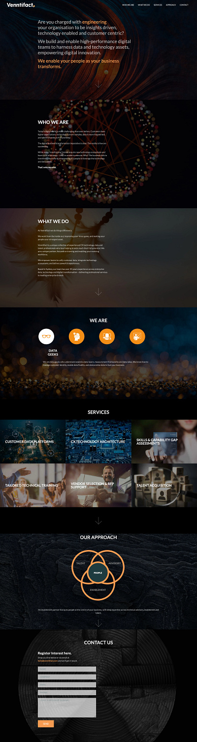 Venntifact design graphic design landing page web design website