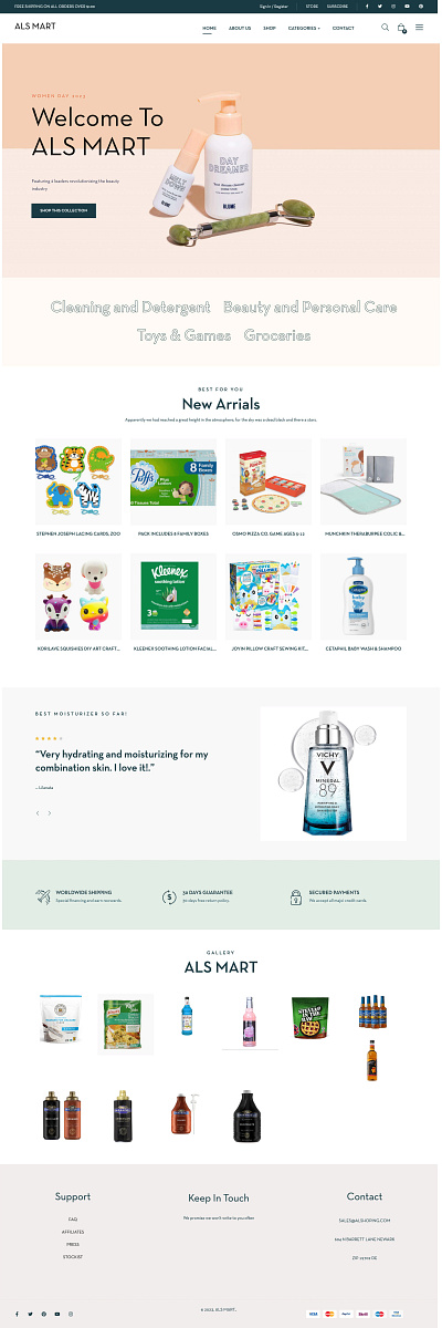 ALS MART graphic design landing page web design website