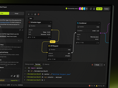 Markers - Automation Dashboard automation automation tool cansaas clean dashboard dashboard design integration low code minimal modern design no code product design saas ui ux workflow