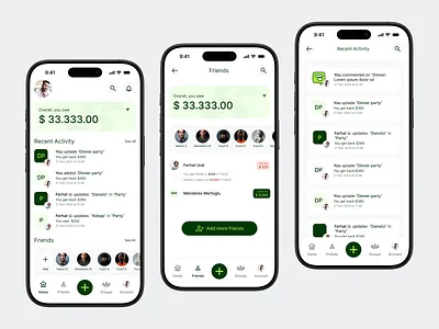 Splitify App Screens android animation app design finance homepage ios mobile app profile page ui ux wallet