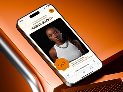 Mobile first for international dancer Rubina Suzeth choreographer dance dancer design first screen mobile first ui ux web design