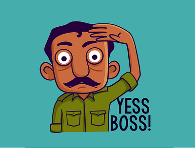 Yes boss! caricature charecterdesign digital flatcolors illustraion india minimalistic ui vector