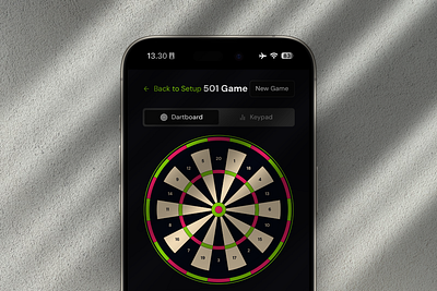 Dartore - Interactive online darts score calculator app dartboard darts design mobile app pwa ui ux web app website