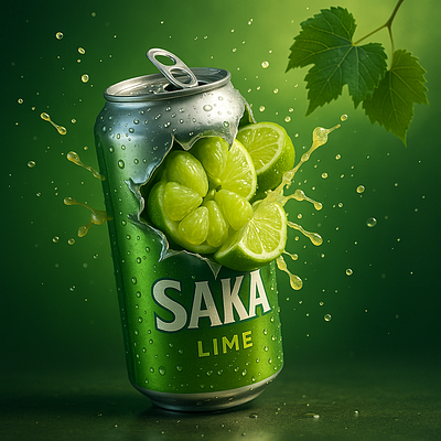 Juicy Chaos — Product Visual for Lemon Soda advertising ai branding burst design graphic design lemon lime soda marketing social media soda