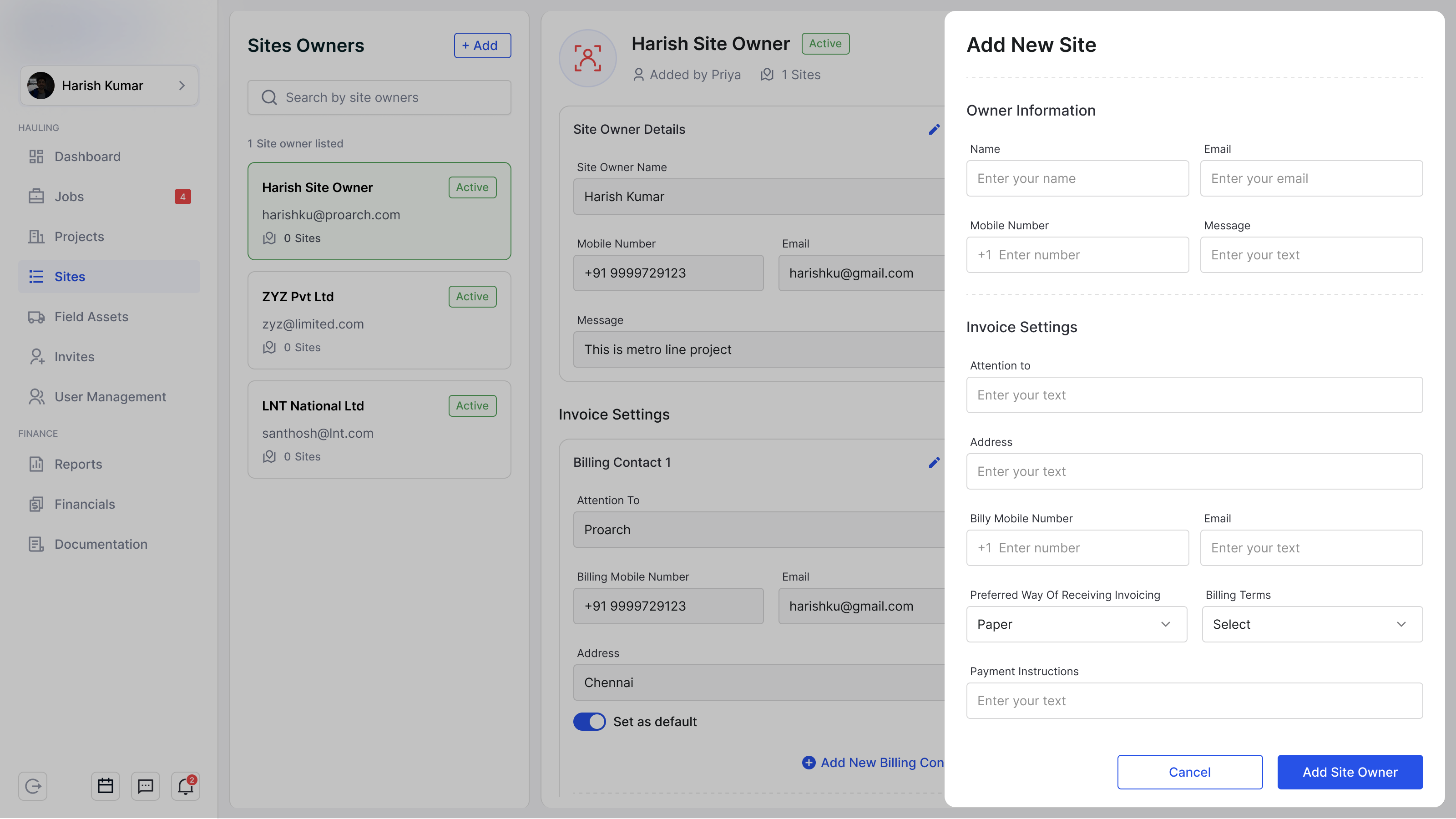 Field logistics and operations application automotive field operation truck truck dealer ux
