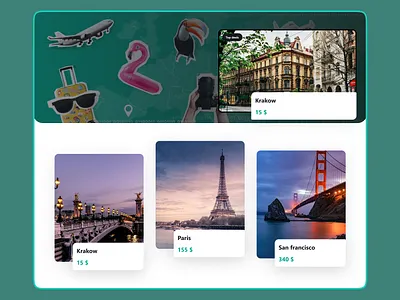 Travel web app design ui visual design