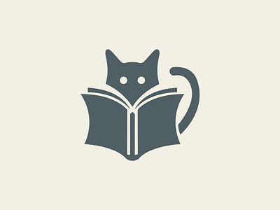Cat Reading Book agency animal book branding cat cute illustration kids kitty logo logo design reading rebrand teach
