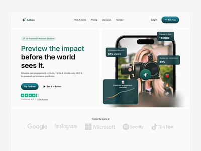 Adbox Landing Page - Hero branding design mockup ui uidesign uiux