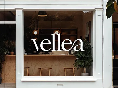 Vellea - elegant boutique boutique branding business logo clean design company logo design elegant logo logo design restaurant typography ui v logo visual identity