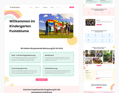 Landing Page for a nursery about section childcare colorful contact form cta section design gallery hero section illustrations interface kindergarten landing page nursery pangoon pangoonwork ui ux web web design website