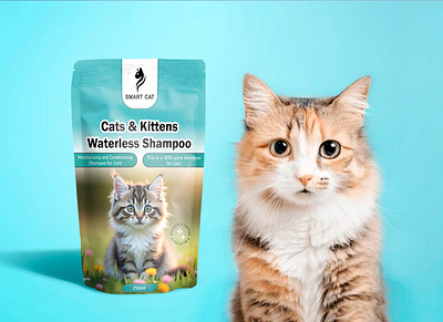Cat Shampoo Pouch Packaging Design box design cat cat food pacakaging cat pouch cat shampoo packaging design pet food