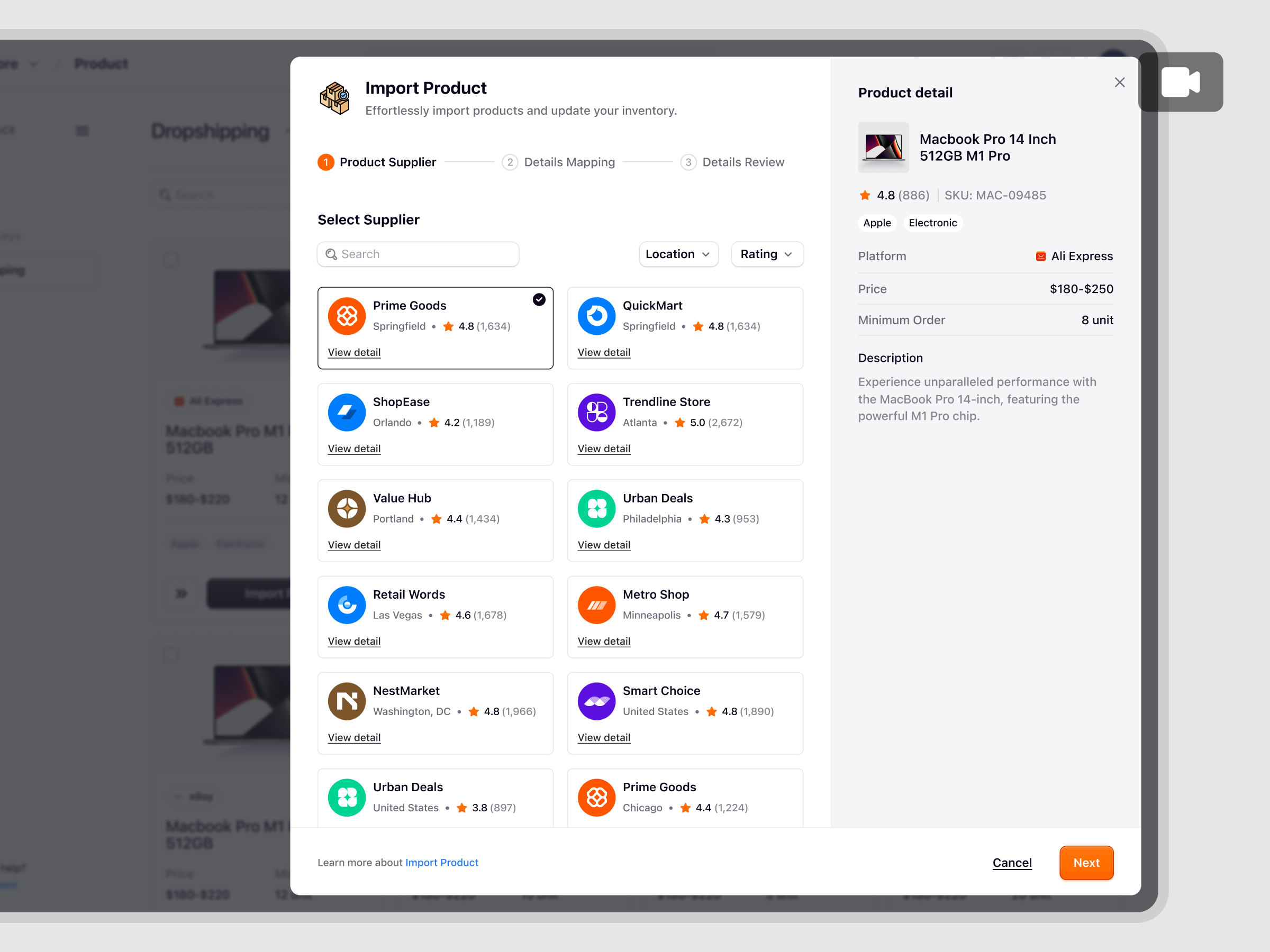 Ecomiq – Dropshipping & Update Product Lifecycle for eCommerce animation crm dashboard dropshipping ecommerce integration market place online store order management product design product listing product management saas saas design ui ux web builder web design