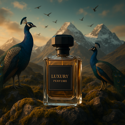 Perfume Branding — Visual Identity Concept Drop advertising ai brand branding campaign design graphic design illustration launch luxury marketing peacock perfume post social media