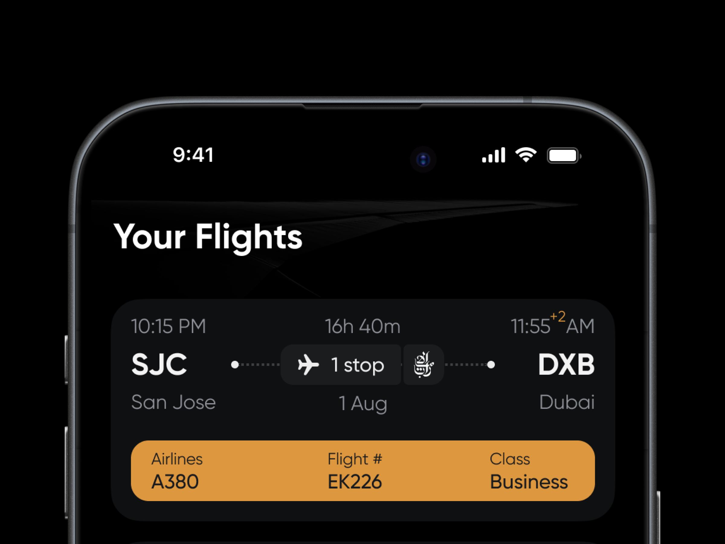 AI Flight Booking App - Dark UI airlineticket booking dark ui flightbooking flightbookingapp flighttickets mobileapp ppdesign ticket booking travelapp travelui uiux